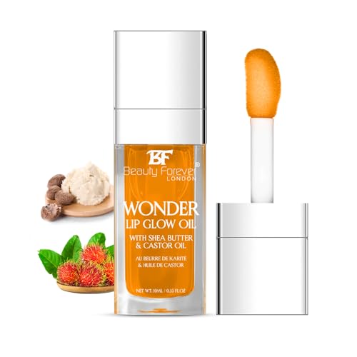 Beauty Forever Wonder Lip Glow Oil, & Lip Gloss, Tinting Lip Balm Hydrating & Nourishing Lipstick 6mls (01 Honey)