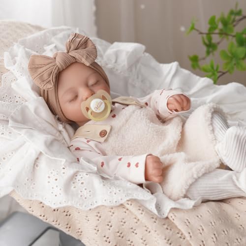 BABESIDE 17 Zoll Reborn Baby - Realistische Neugeborene Mädchen Puppe Baumwollkörper - Lebensechte Babypuppen Wie Echt Mit Zubehör – Bild 6