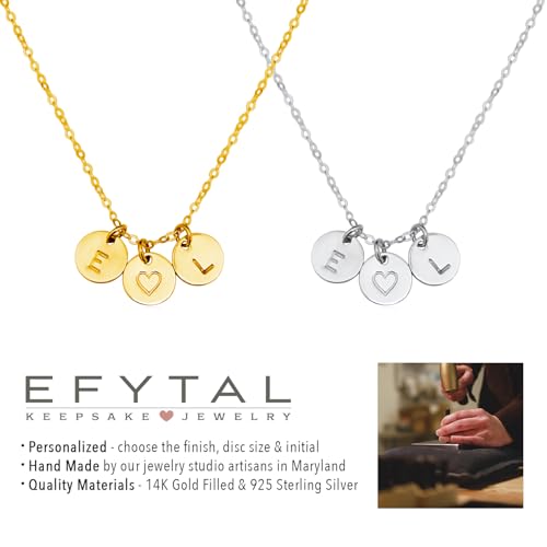 EFYTAL Initial Necklaces for Women, Dainty 14K Gold or 925 Sterling Silver Initials, Personalized Necklaces for Women, Push Presents for New Mom, Custom Necklace4