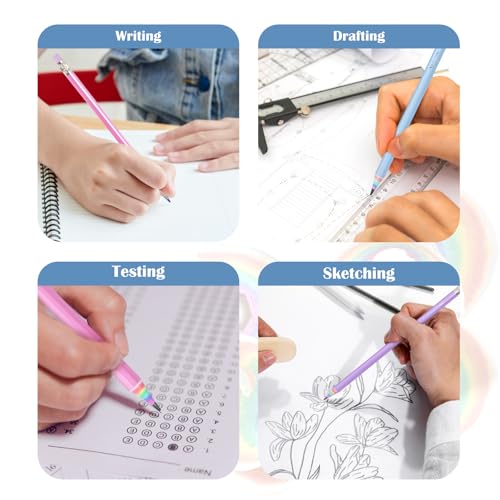 ECOTREE Pre-Sharpened Rainbow Pencils #2, Back to School Supplies, 12 Count | Cute Number 2 Pencils for Kids Students, Latex-Free Eraser, Eco Recycled Paper, Smooth Writing, Drawing, Fun Classroom Gifts