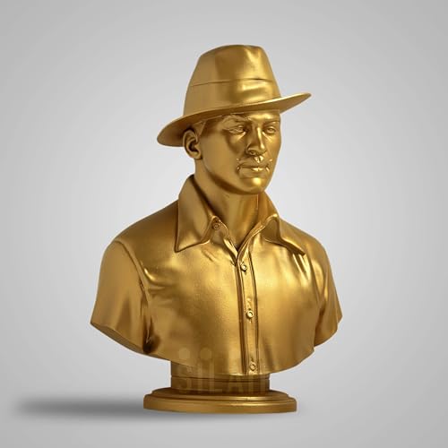 Image of SILAII Bhagat Singh Bust Sculpture (Gold, 8 Inch)