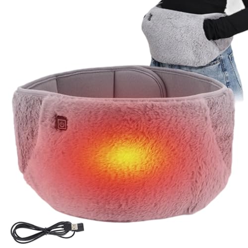 Rppiup Electric Waist Belt Heating Pad, Portable electric heat pad With 3 Heats, 2-in-1 Hand Warmer & Waist Warmer, period heat pad With Adjustable Straps to Period Pain Cramp Relief (with 1.5m cable)