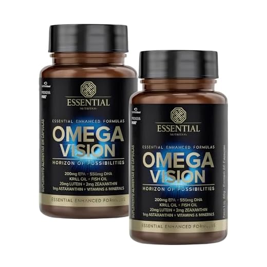 Kit 2x Omega Vision (Ômega 3 + Krill Oil) 60 Capsulas - Essential Nutrition