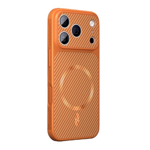 MEIXILU �K�p�Ώ�iPhone 17 Pro Max/17 Pro/17 Air/17�p�}�O�l�b�g�P�[�X�A���MPC�J�o�[�A�ϏՌ������Y�ی�X�����V�F��,�I�����W�F,17 Pro