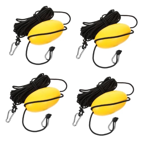 BESPORTBLE 4 Piezas De Nailon Ancla Flotante Ancla Kayak Plegable Remo Tapones De Drenaje De Kayak Drenaje De Tapones De Kayak De Tabla De Paddle Cuerdas Yellow El Plastico