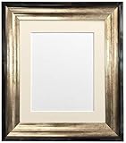 Fabriqué au Royaume-Uni FRAMES BY POST Firenza Cadre Photo en Plastique Vieilli Noir et doré avec Contour Ivoire 76,2 x 61 cm pour Photo de 61 x 40,6 cm