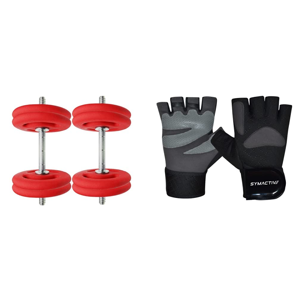 Symactive Dumbbell Set Neoprene Weights, 3kg*4 & Gym Gloves, Set of 2, X-Large, Warrior, Dark Grey (B09M6QJRXD) Amazon Price History, Amazon Price Tracker