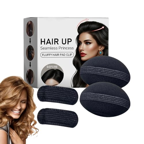 Almohadillas invisibles para el pelo, 4 unidades, para rellenar el volumen del cabello, herramienta de inserción de relleno, pinzas cóncavas de espuma, 4 unidades
