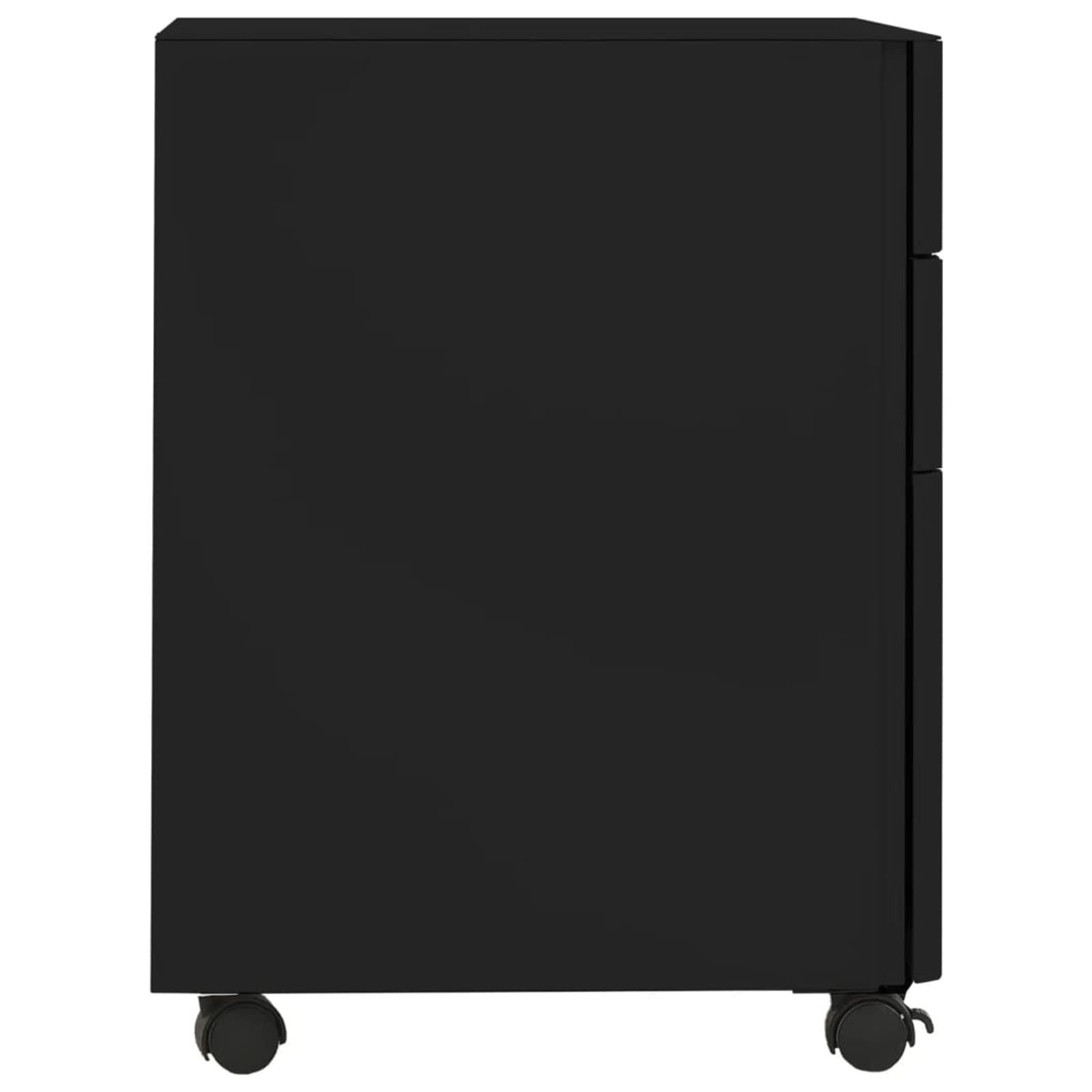 ZEYUAN Schedario Mobile Nero 30x45x59 cm in Acciaio,Schedario,Schedario da Ufficio,Mobiletto per Documenti(SPU:335984)