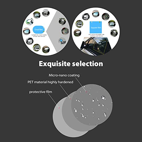 HUIOP Película de espelho retrovisor de carro Filme para espelho retrovisor do carro 12 peças para j