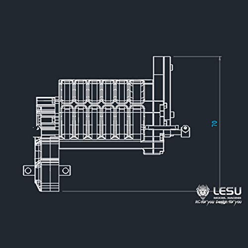 Trasmissione cambio LESU metallo 1/14 3 velocità per trattore Tamiye
