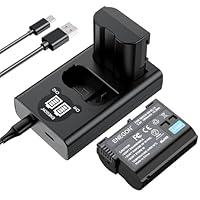 ENEGON EN-EL15 /EL15C Akku (2 Stück) und Smart LED Dual USB Ladegerät für Nikon ZF Z6,Z7 Z8 D7500 D7000, D7100, D7200 D500, D600, D610, D750,D780 D800, D810, D800E, D810A,D850