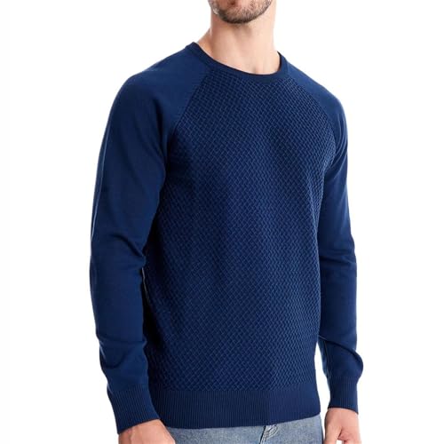 Men's Slim Fit Lightweight Cotton Sweater Crewneck Long Sleeve Cable Knit Pullover Fall Winter Formal Business Warm Tops2
