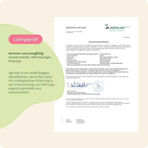 Vegavero Safran Kapseln hochdosiert 120 Stück, 30 mg AFFRON® Extrakt aus Spanien, standardisiert auf 3,5% Lepticrosalide… – Ansicht 4