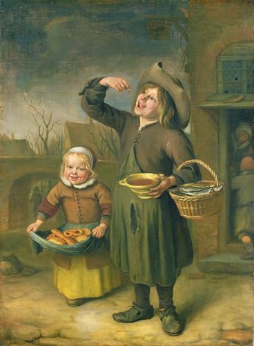 Tableaux Graffiti Art Mural Jan Havickszoon Steen impression sur toile moderne 60x90cm