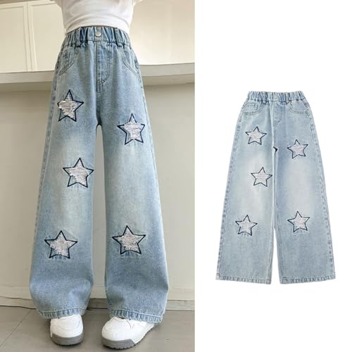 Pantalones vaqueros para niña elásticos con cintura adaptable y tejido transpirable de verano 5