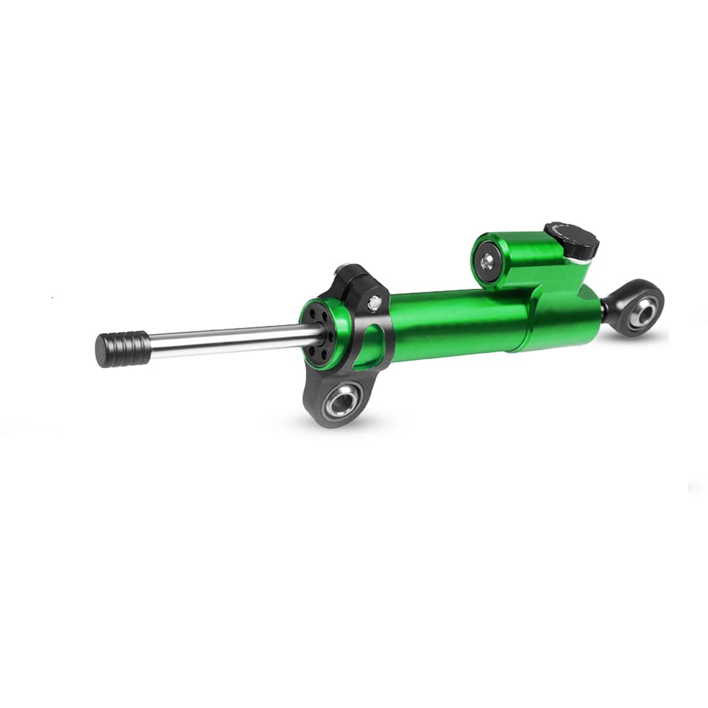 Ammortizzatore di sterzo in alluminio verde per moto, stabilizzatore, asta di smorzamento Tank Slapper, assorbitore di oscillazioni di velocità