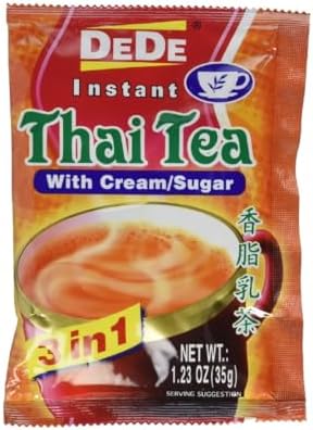Eelicious DeDe Instant Thai tea with Cream and Sugar 1.23oz x12pcs, pack of 1