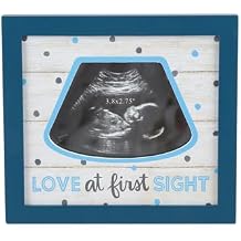 Green Tree Gallery Love At First Sight Sonogram Frame for Baby Boy, 5.6 x 5.1 inches
