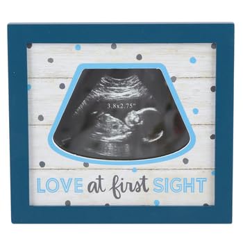 Green Tree Gallery Love At First Sight Sonogram Frame for Baby Boy, 5.6 x 5.1 inches