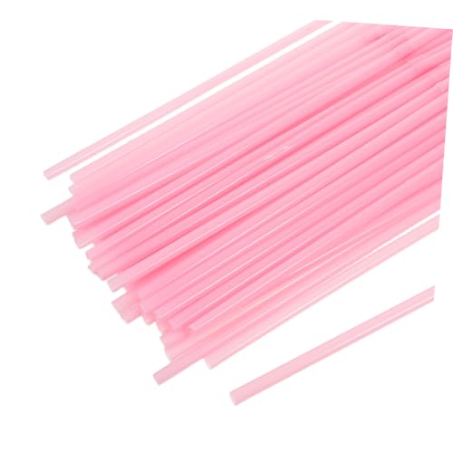 200 pitillos flexibles de plástico rosa miniatura 3