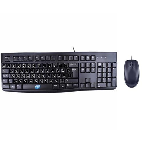 Kit de ratón y teclado USB silencioso con caracteres rusos preaplicados para redactar sin ruido