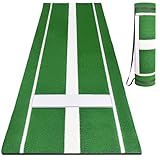 Softball Pitching Mat, 10' X 3' Baseball Hitting Mat, Anti-Slip Anti-Fade Pitch Practice Mat, Softball Pitching Mound for Outdoor/Indoor (Green)