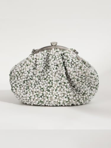 Image of THE TAN CLAN Ava Pearl Batua Bag for women Purses Luxury Evening Handbags for ladies with Magnetic Closure