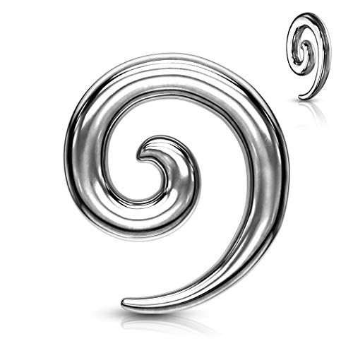 Pierced Owl Stainless Steel Spiral Tapers, Sold as a Pair2