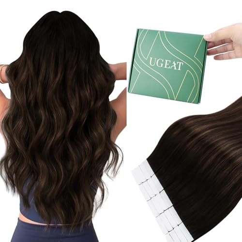 Ugeat Tape in Hair Extensions Human Hair Balayage Tape in