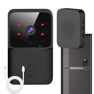 Campanello Video Senza Fili - Campanello Di Sicurezza Ring, Telecamera Di Allarme Di Ingresso | Campanello Intelligente A Basso Consumo Con Visione HD, Rilevatore Di Movimento, Citofono Wi-Fi
