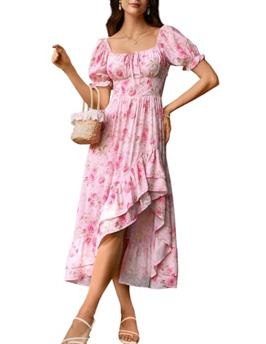 Image of Scarlet Darkness Corset Dresses for Women Summer 2026 Floral Wedding Guest Chiffon Sundress