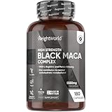 Maca Root Capsules 5550mg - 180 Capsules - 6 Months Supply - Black & Yellow Maca with L-Arginine & Panax Ginseng - Zinc Contributes to Normal Fertility & Reproduction (EFSA) - for Men & Women