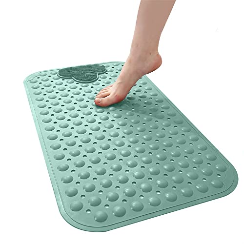 Meryado Alfombrilla para bañera,Shower Foot Scrubber Mat,Limpia,Accesorios Antideslizantes para baño,Tapete de baño y Ducha,para Ducha con ventosas y...