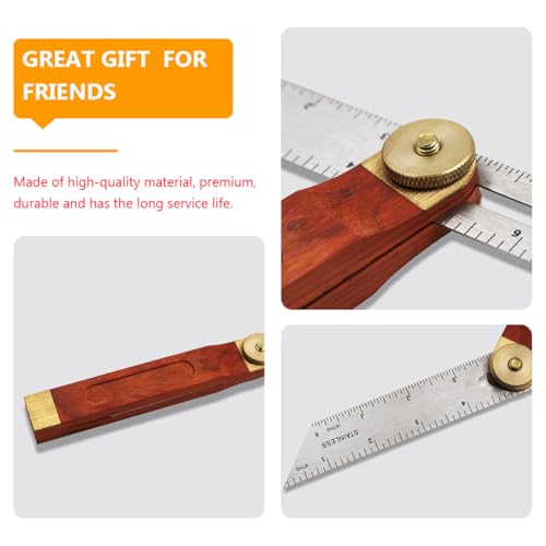 Regla ajustable T-Bevel para carpintería con perilla de madera miniatura 4