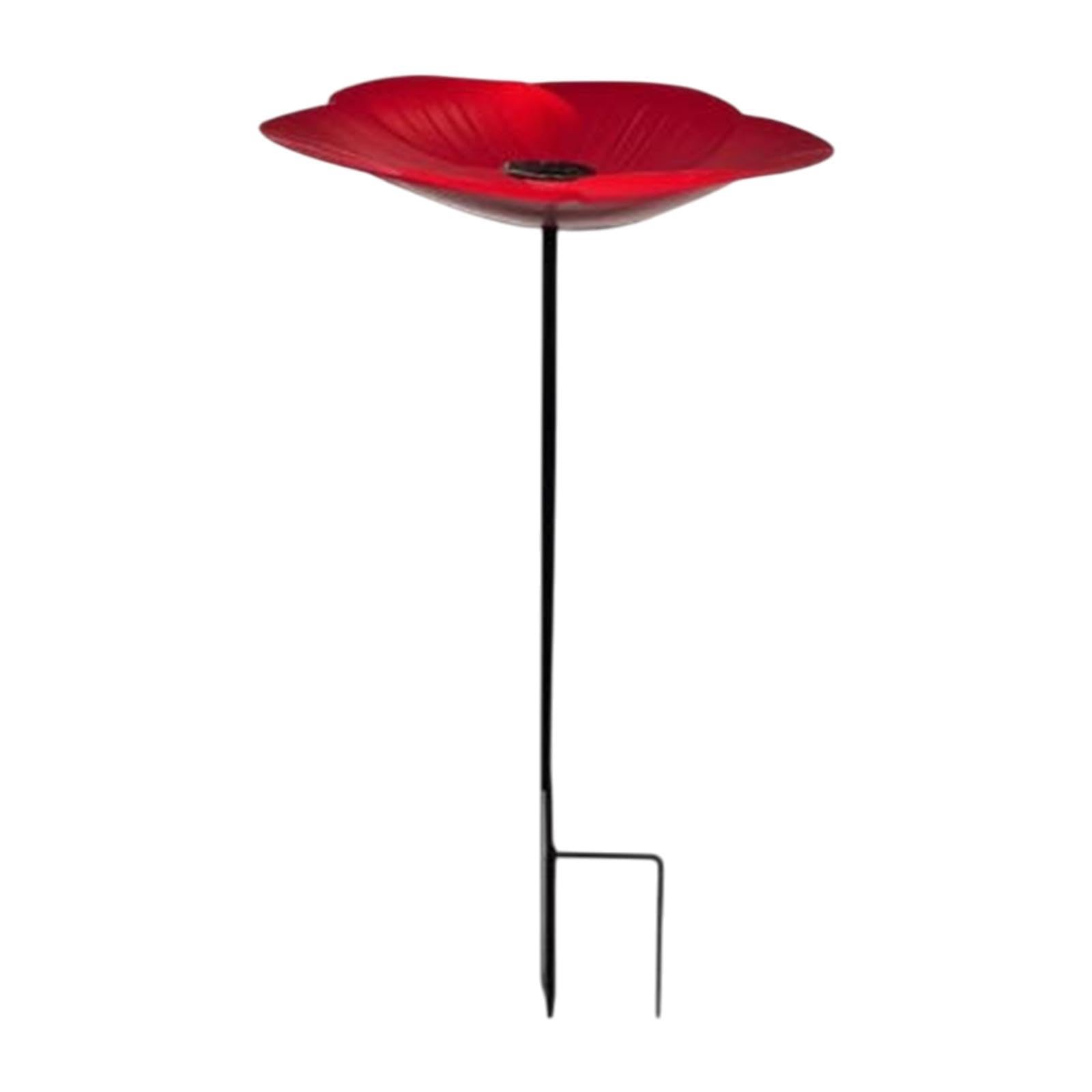 ATORSE™ Bird Bath Bowl Metal Decorative Outdoor Bird Feeder for Garden Patio Outside Red-image-31