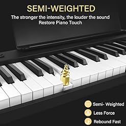 Clavier de piano pliant Kime, clavier électrique Piano 88 touches Clavier pliable de piano numérique semi-pondéré avec pédale de sustain Bluetooth MIDI, porte-feuille de musique, sac de transport - Les Beatles, Paul McCartney, John Lennon, RIngo Starr, George Harrison Clavier de piano pliant Kime, clavier électrique Piano 88 touches Clavier pliable de piano numérique semi-pondéré avec pédale de sustain Bluetooth MIDI, porte-feuille de musique, sac de transport – Image 2