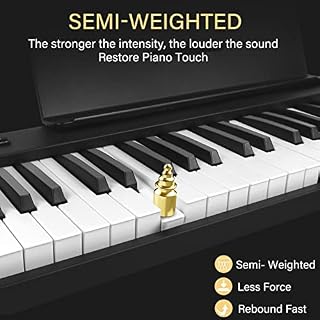 Clavier de piano pliant Kime, clavier électrique Piano 88 touches Clavier pliable de piano numérique semi-pondéré avec pédale de sustain Bluetooth MIDI, porte-feuille de musique, sac de transport - Les Beatles, Paul McCartney, John Lennon, RIngo Starr, George Harrison Clavier de piano pliant Kime, clavier électrique Piano 88 touches Clavier pliable de piano numérique semi-pondéré avec pédale de sustain Bluetooth MIDI, porte-feuille de musique, sac de transport – Image 2