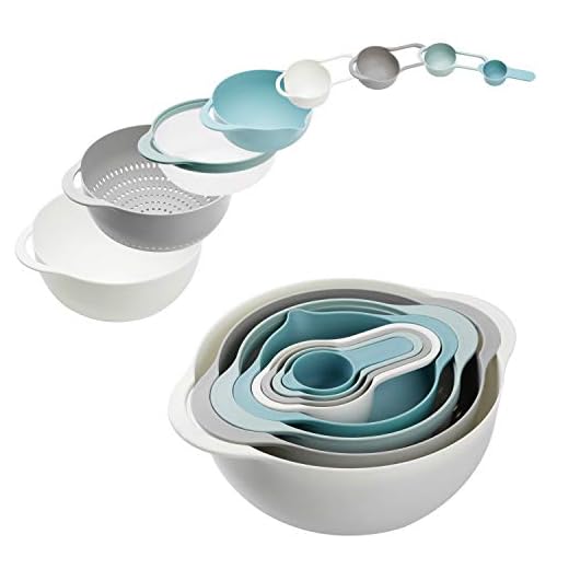 Plastic Mixing Bowls - Multicolored Mixing Bowl Set of 8, Nest for Easy Storage, inculding Measuring Cups, Colander, Sifter, Large Bowl, Great for Cooking and Baking, Rv Camping Accessories, BPA Free