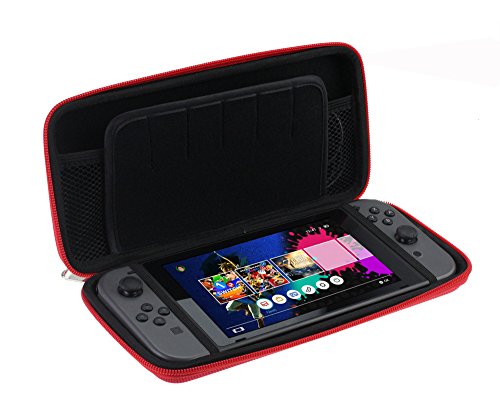 Navitech Neon Red Premium Compact Travel Hard Carry Case Cover Sleeve Compatibel met De Nintendo Switch - Image 4