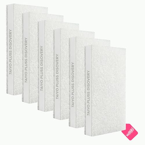 Image of Taiyo Pluss Discovery 6 in 1 Biochemical White Filter Sponge Set - 38 x 12 cm (6 Pcs) | Durable Fish Tank Felt Filter Wool Media | Mechanical & Biological Filtration for Top Aquarium & Pond Filters