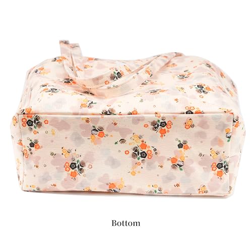 Image of TOPASION Cute Corduroy Tote Bag Canvas Shoulder Handbags for Women Travel Shopping