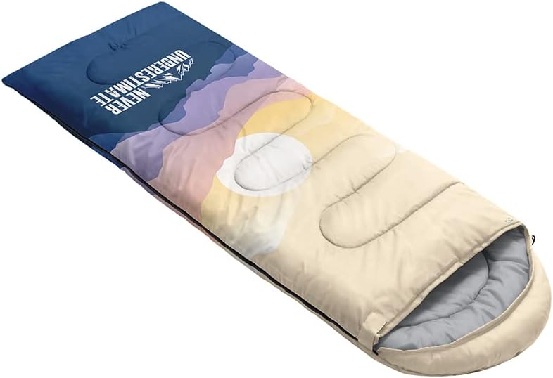 Miniatura 2 de Saco de dormir para adultos y niños, furgoneta de campamento de montaña verde, ligero, cálido, portátil, para interiores y exteriores, impermeable,