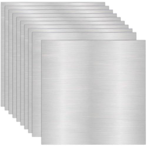 Image of GBACHOOSE 10 Pack Aluminum Sheet, 150mm x 150mm x 1mm Aluminum Plate with Protective Film, 5052 Aluminum Sheet Metal for DIY Crafts, Industry Welding