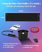 JDVOOTD 2 Stück Programmierbares LED Laufschrift Display (37x9.2cm) – Flexibles LED Panel mit Auto-Sync & Digitaluhr – USB 5V für Schaufenster, Werbung und Ladenlokal & Ideal als Geschenk – Ansicht 5