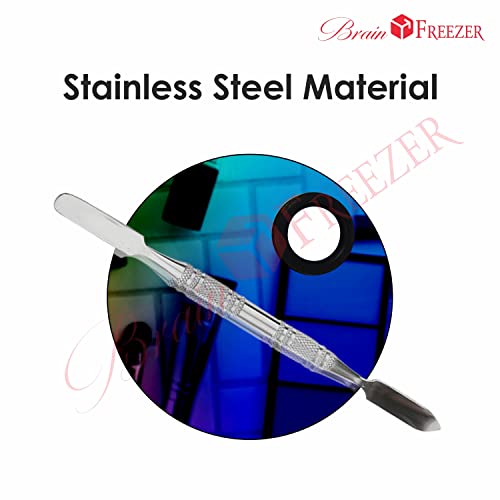 Image of Brain Freezer Shiny Makeup Palette With Stainless Steel Round Shape Spatula, 100 g (Circle Rainbow)
