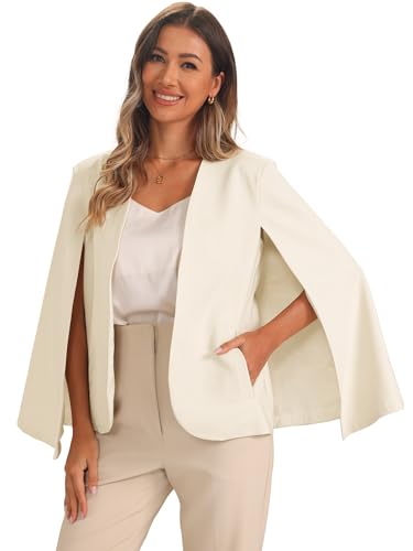 Allegra K Cape Sleeve Blazer for Women's Business Work Open Front Casual Jacket Coat