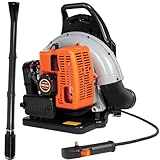 FireLeaves Backpack Gas Powered Leaf Blower, Commercial 6800RPM 2700W Powerful Lightweight Gasoline Grass Lawn Blower with Fuel Oil Mixing Bottle for Effortless Yard Mastery All Year Round