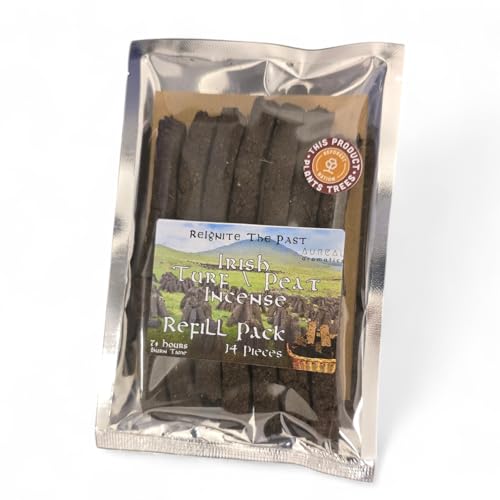Irish Turf/Peat Incense Refill Pack - 12 Piece - The Authentic Smell of Ancient Ireland - Irish Gift Idea Made in Ireland
