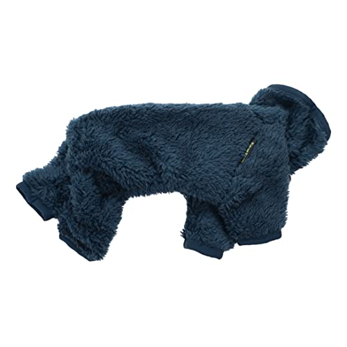 Fitwarm Dog Fuzzy Velvet Pajamas, Dog Winter Clothes For Small Dogs Boy Girl, Pet Jumpsuit, Cat Apparel, Navy Blue, Large #TOP2
